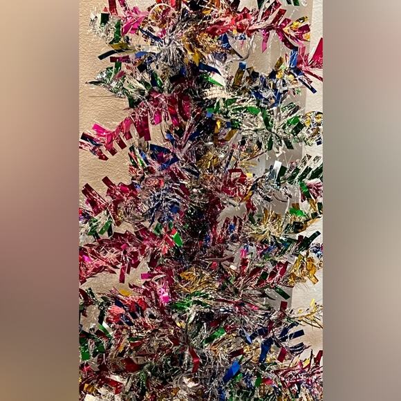 4ft Colorful Tinsel Christmas Tree Multicolored Silver Gold Pre-lit Warm Lights - Picture 5 of 12